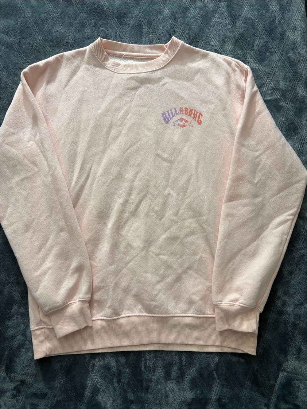 Billabong Women’s Pale Pink Crewneck Sweatshirt with Chest Logo